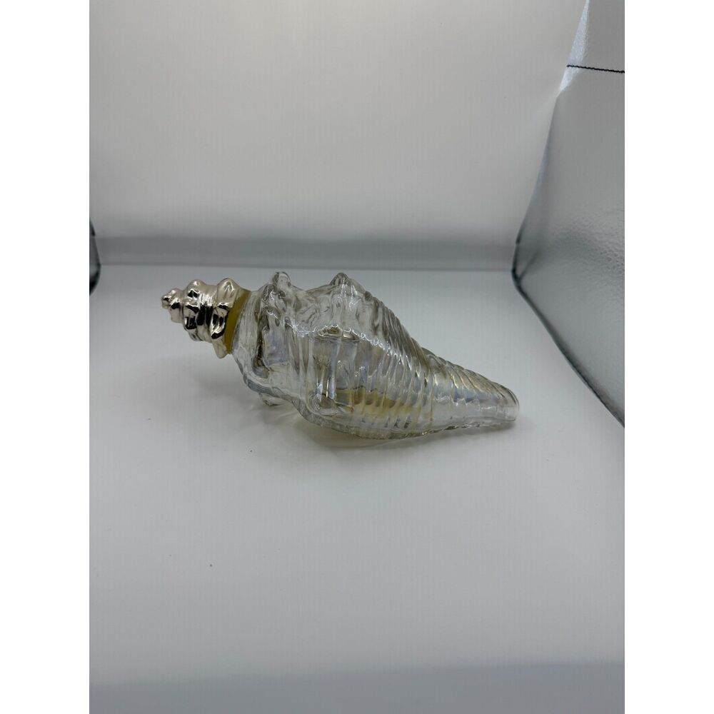 Vintage Avon Field Flowers Foaming Bath Oil Glass Seashell Bottle 5 oz Empty